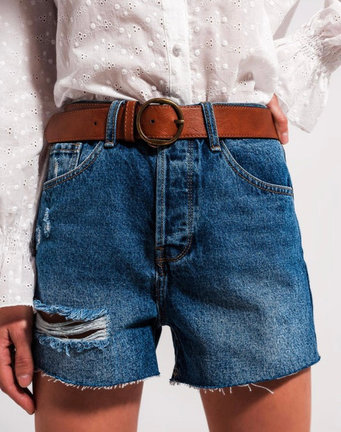 Frayed Denim Short
