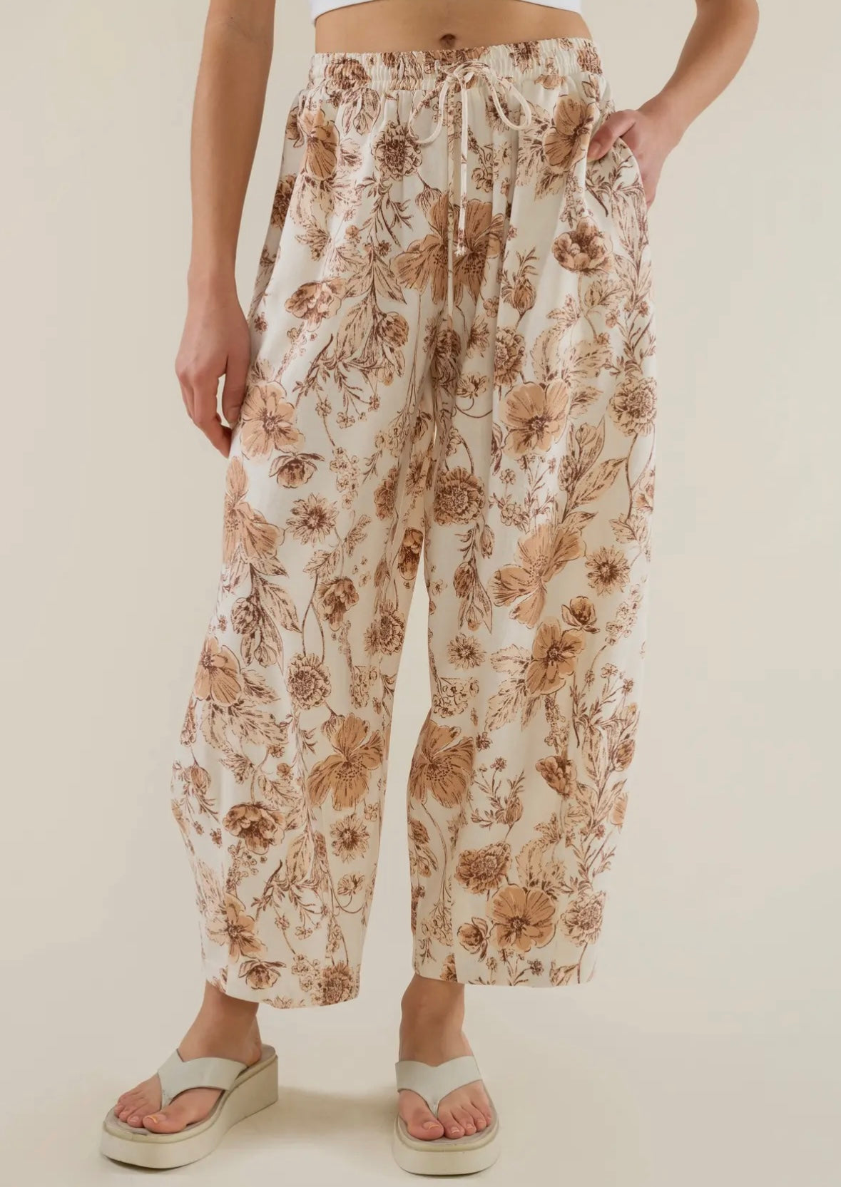 A Curvy Printed Lantern Pant USA Made