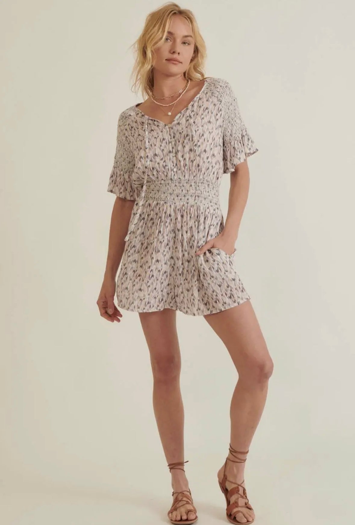 Printed Silky Romper