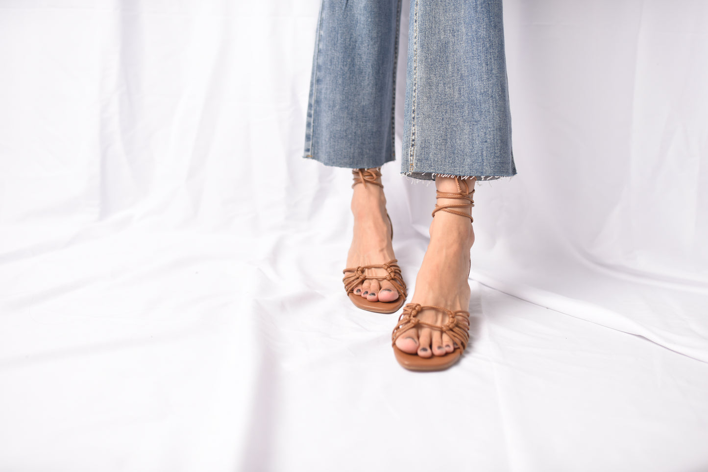 Celia - Knotted Lace Up Heel