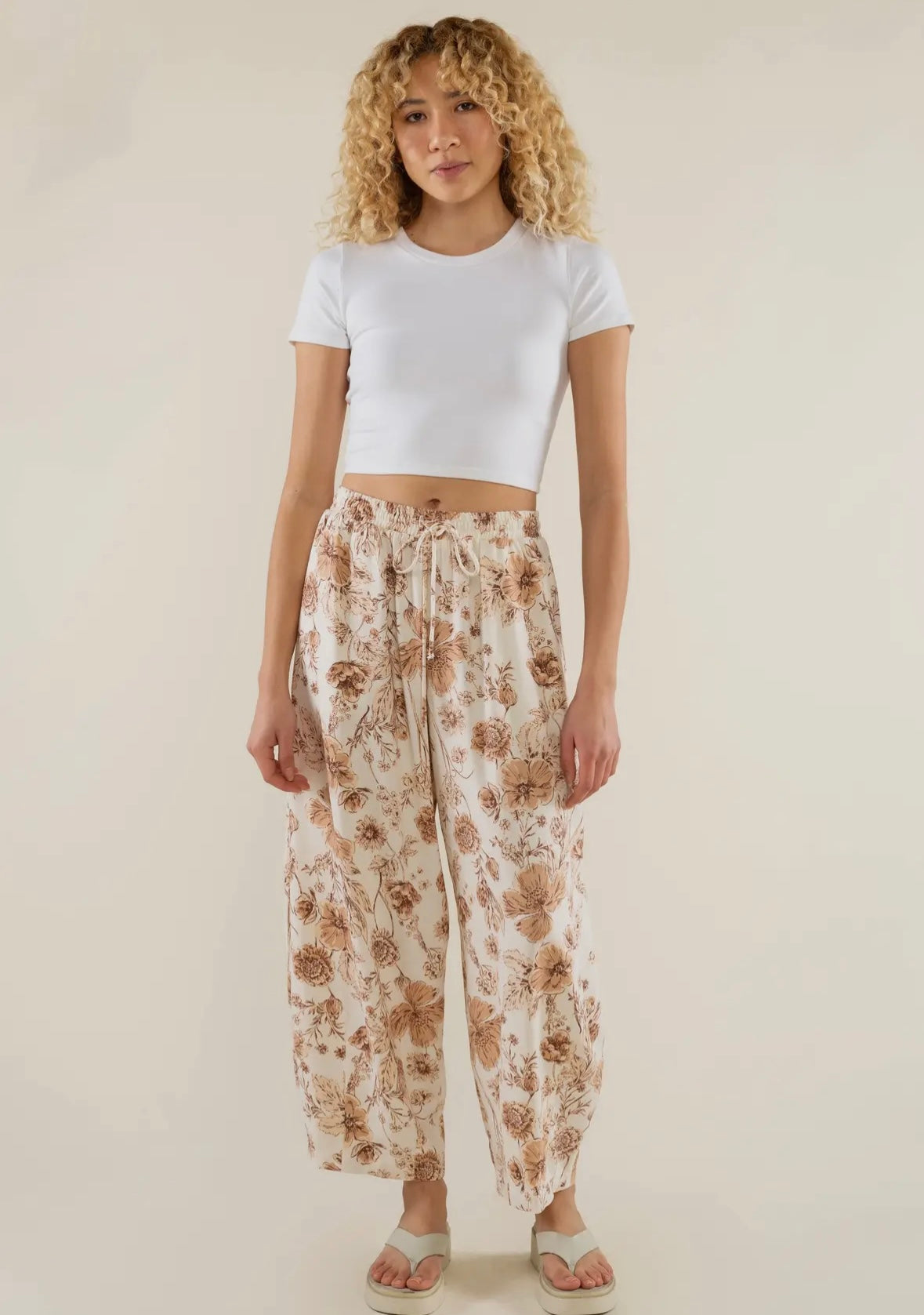 A Curvy Printed Lantern Pant USA Made