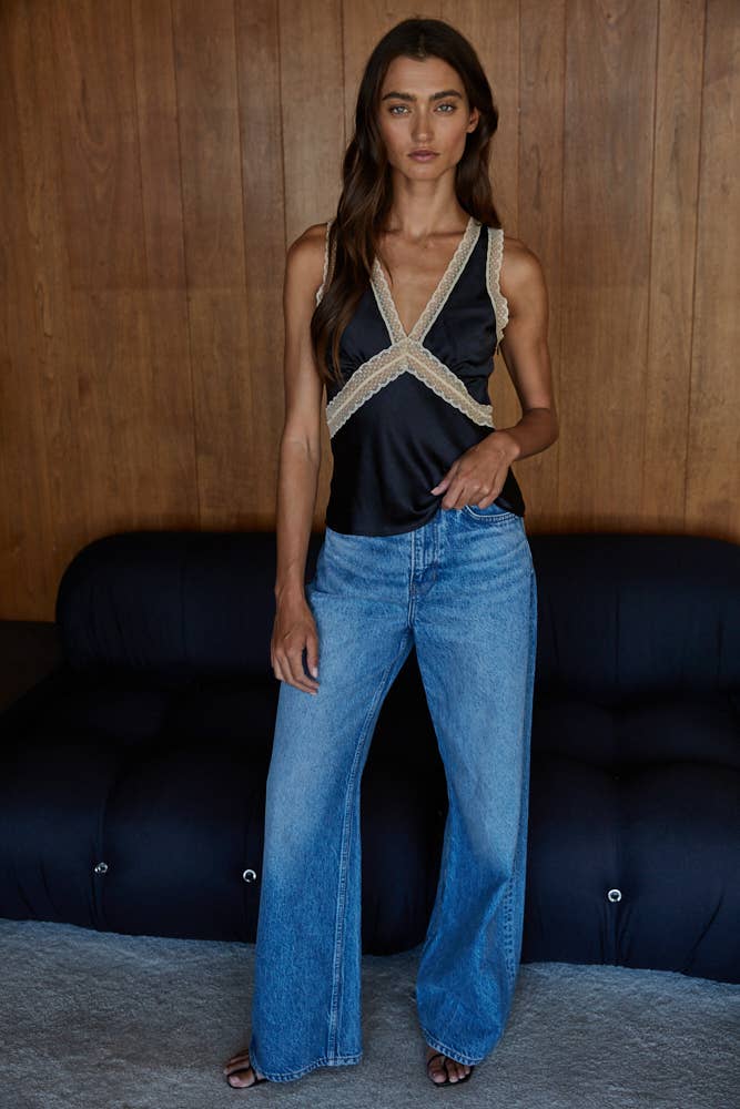 A Lacey Satin Tank