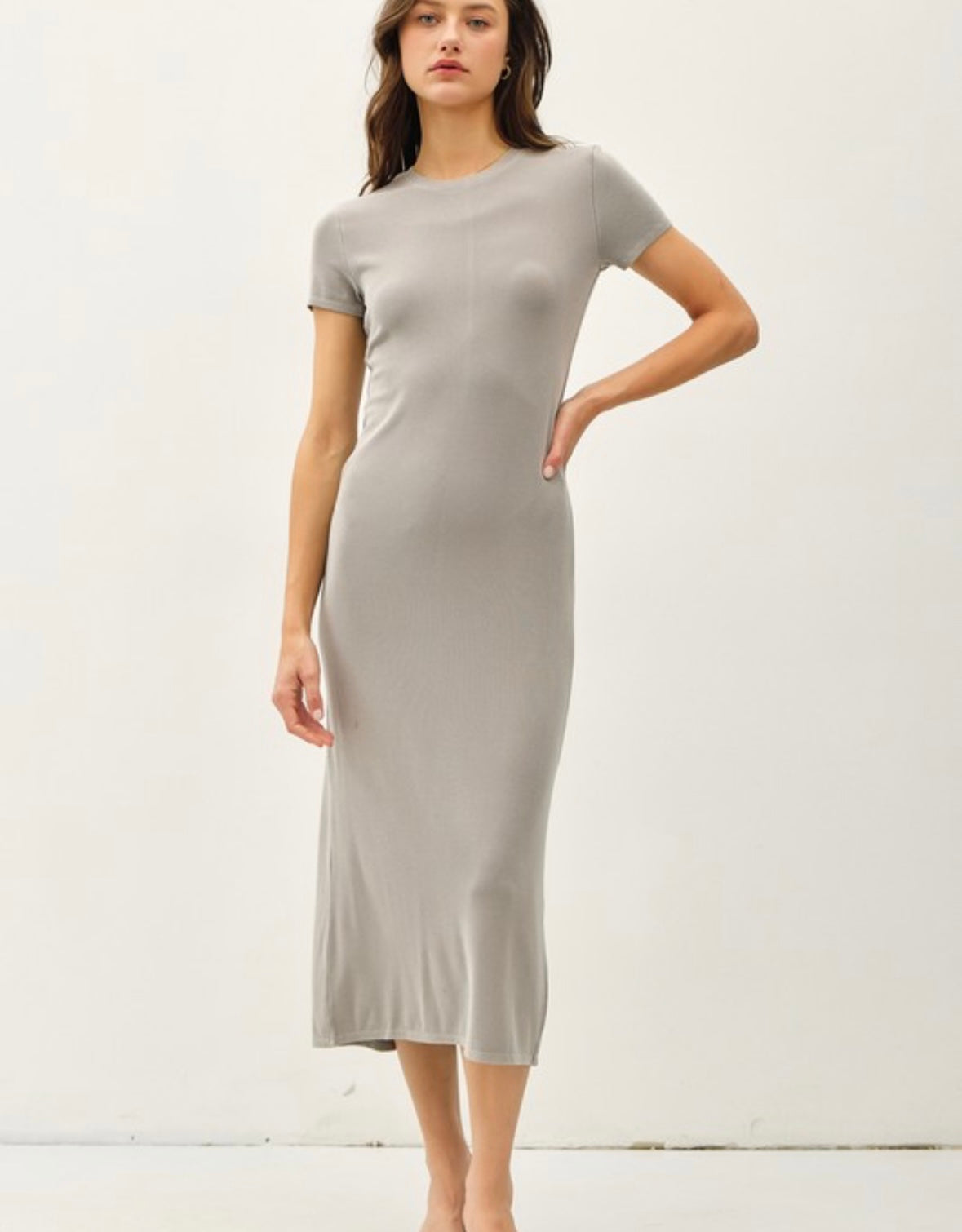 Ribbed Midi Tee Dress
