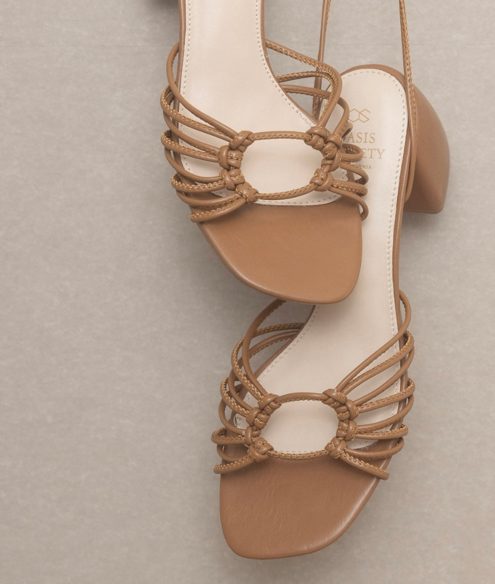 Celia - Knotted Lace Up Heel