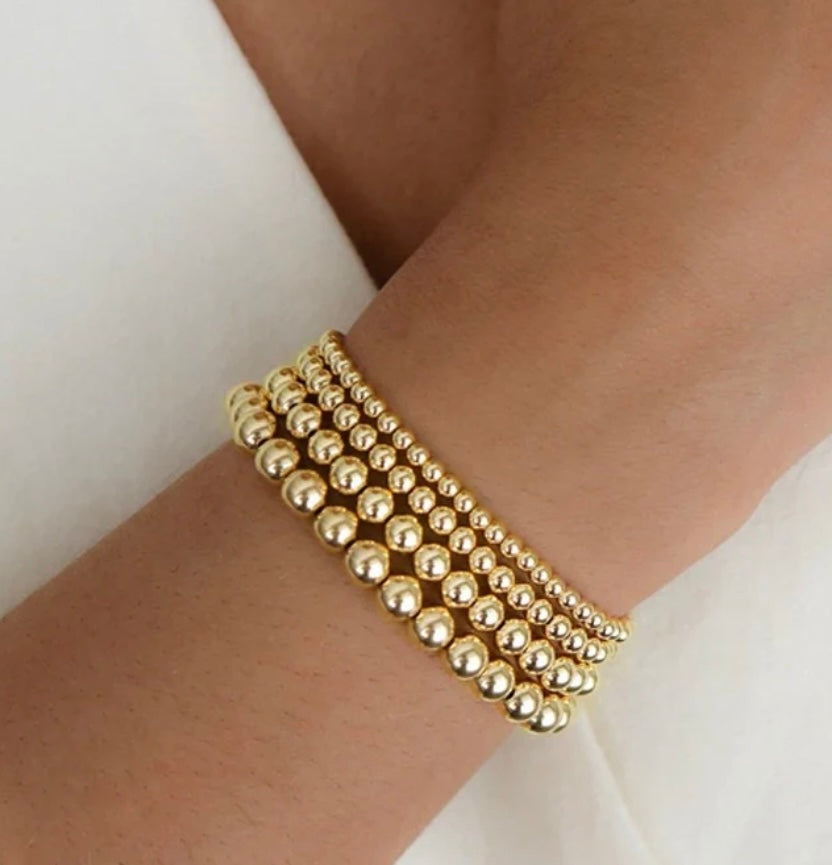 14K Gold Beaded Bracelet (1, not full stack)