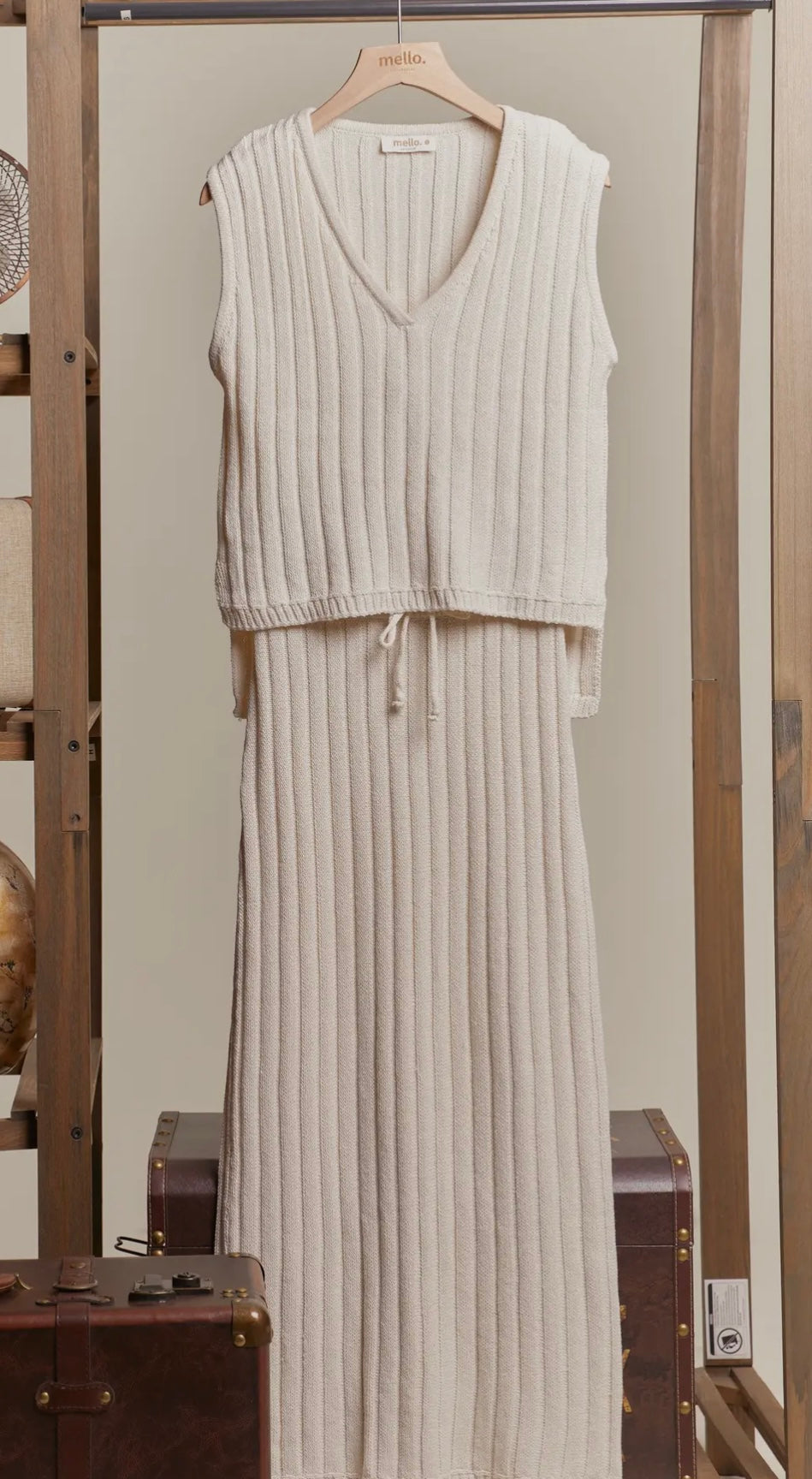Ribbed Maxi Sweater Skirt (set)