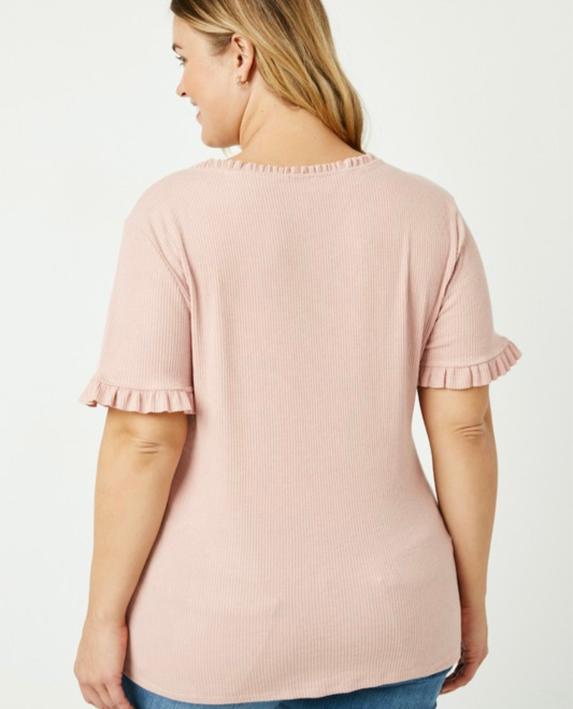 A Curvy Faux Button up Tee