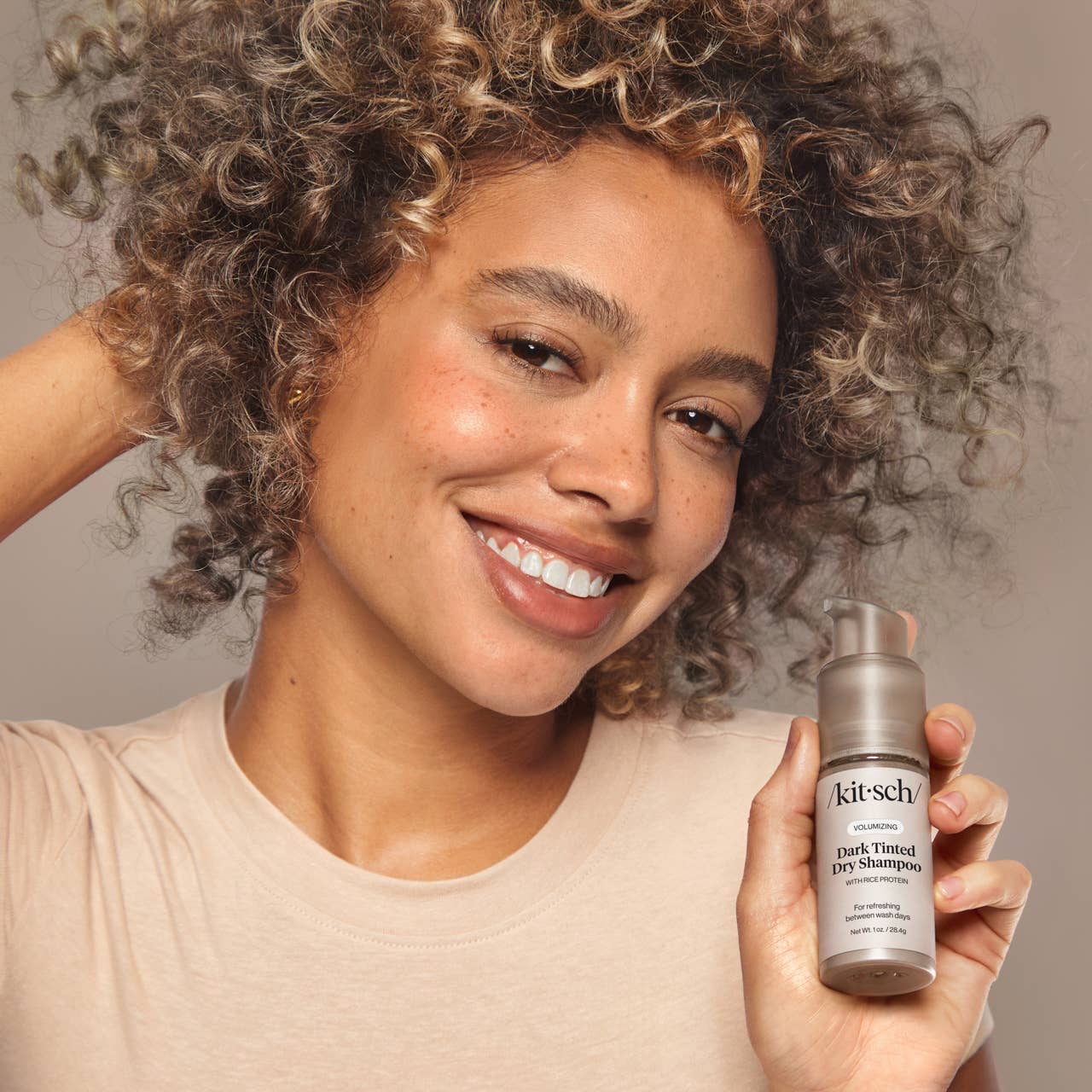 A Volumizing Rice Protein Dry Shampoo - Dark Tinted 1oz LOL