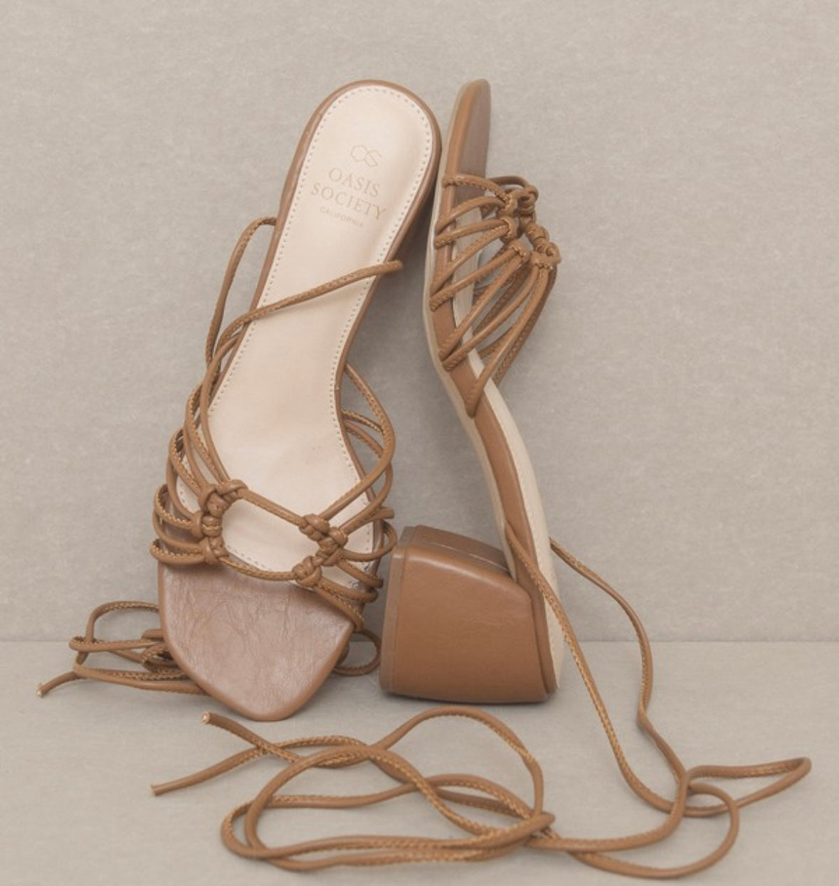 Celia - Knotted Lace Up Heel