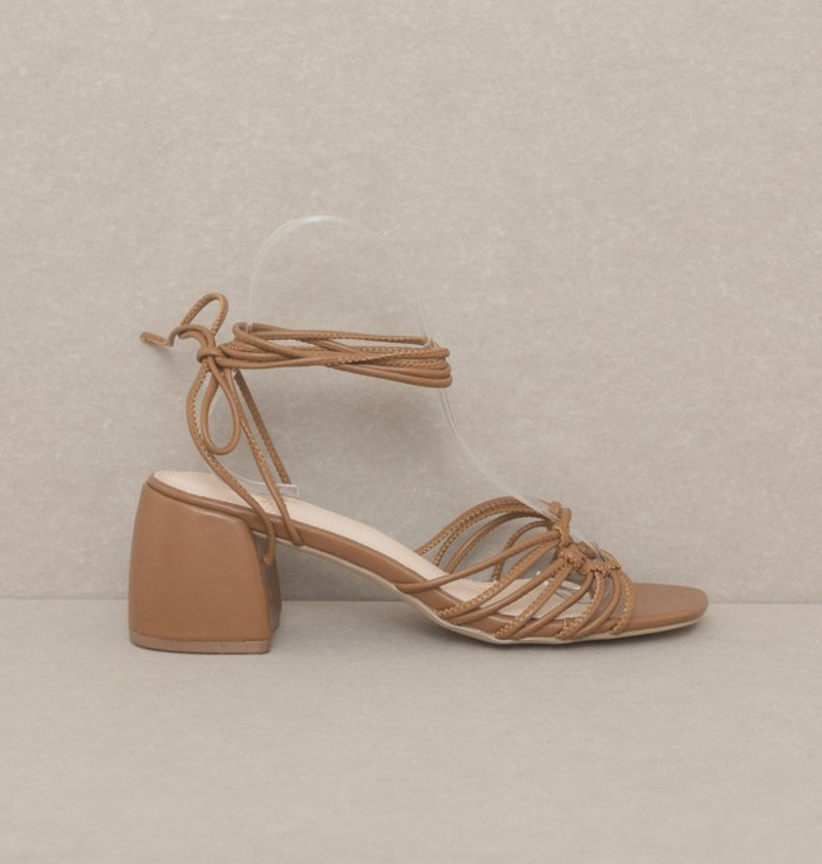 Celia - Knotted Lace Up Heel