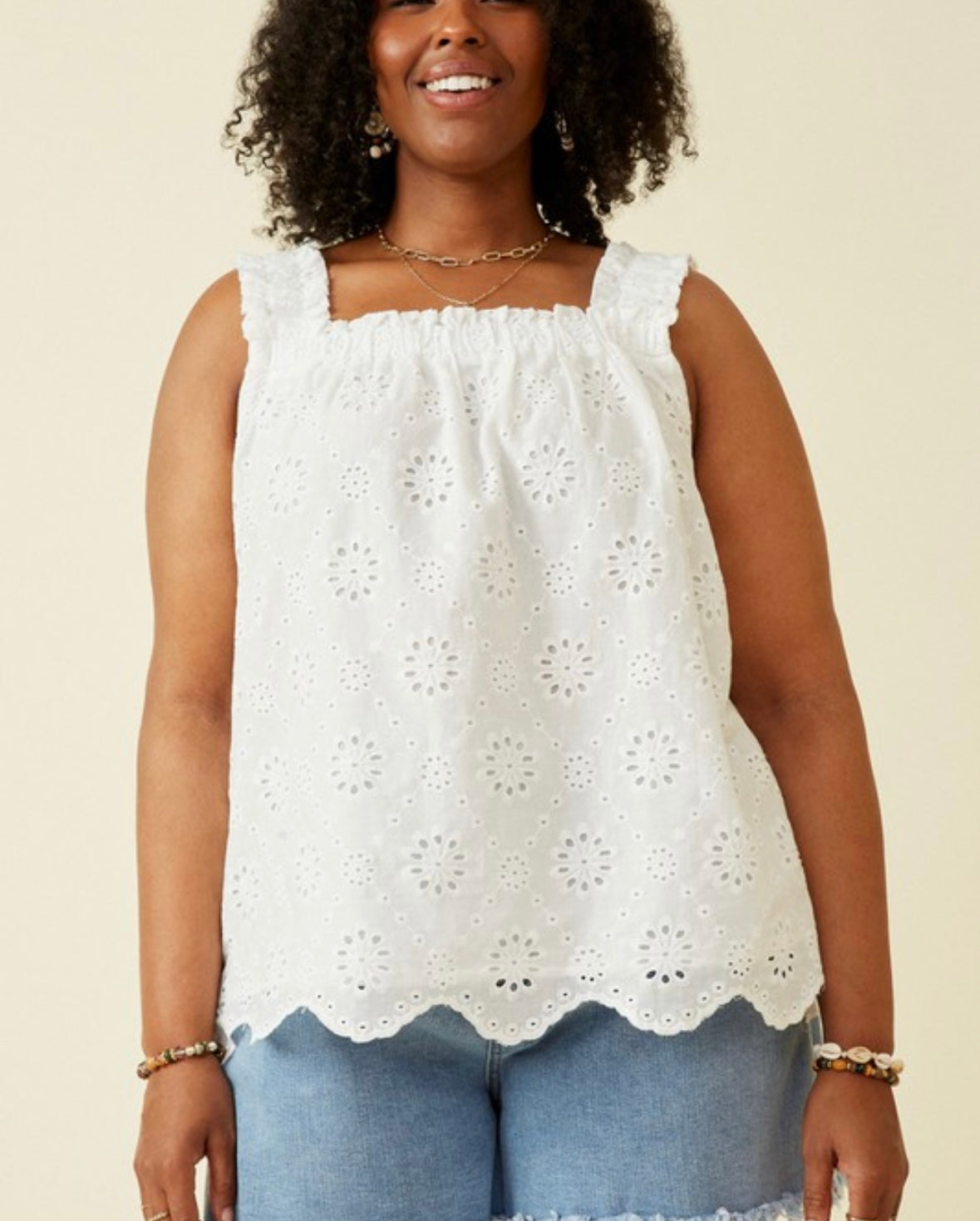 Curvy Eyelet Tank