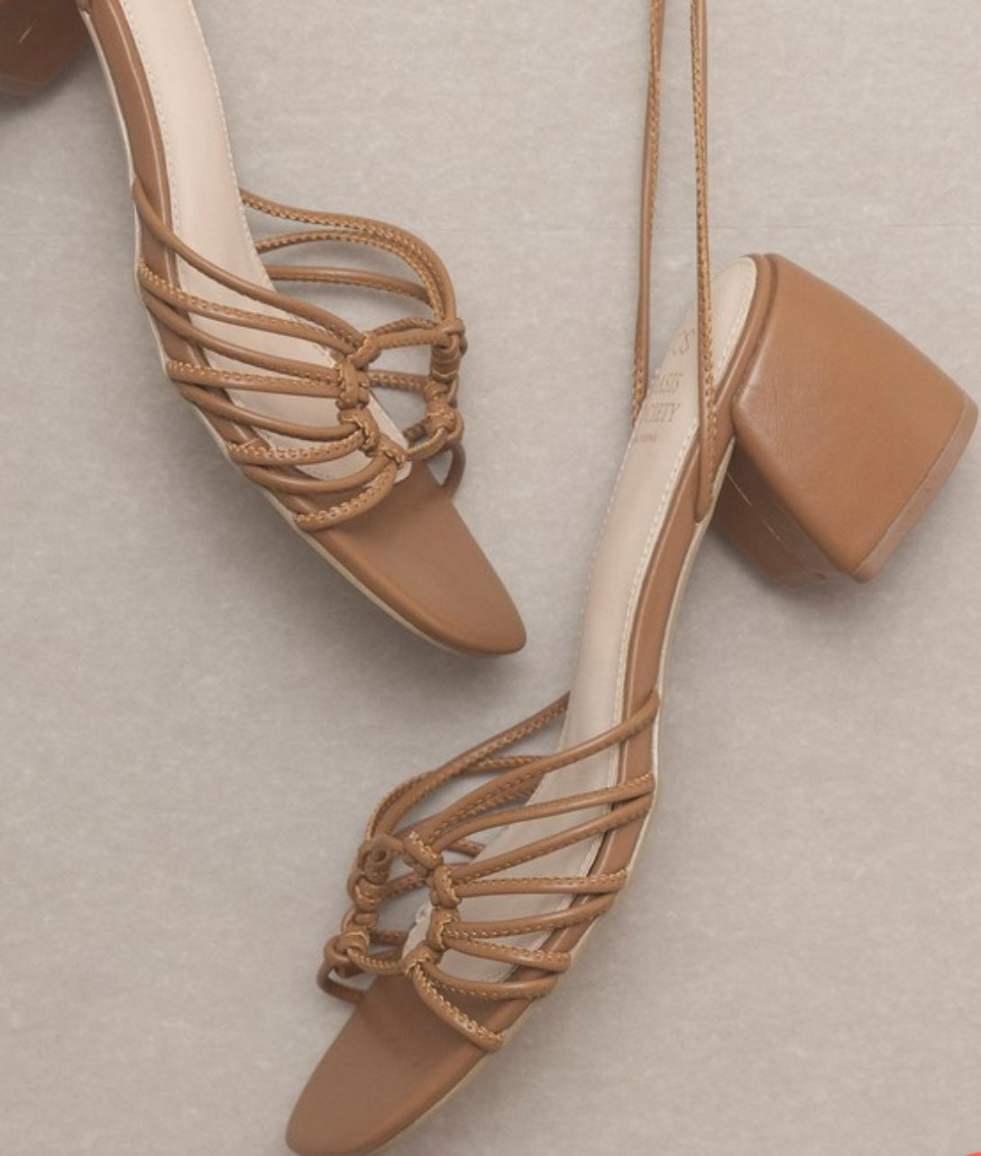Celia - Knotted Lace Up Heel