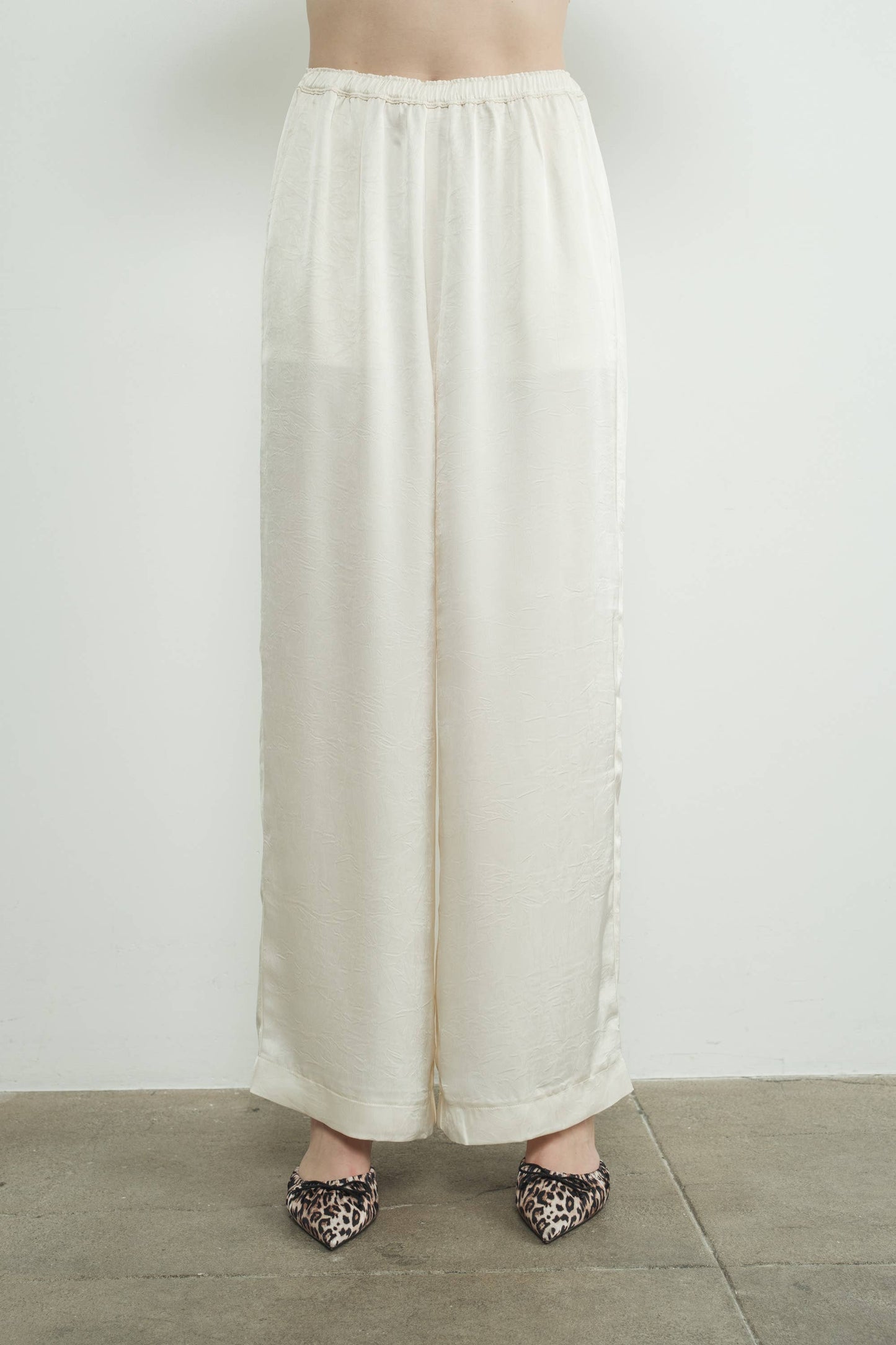 An Ivory Satin Trouser