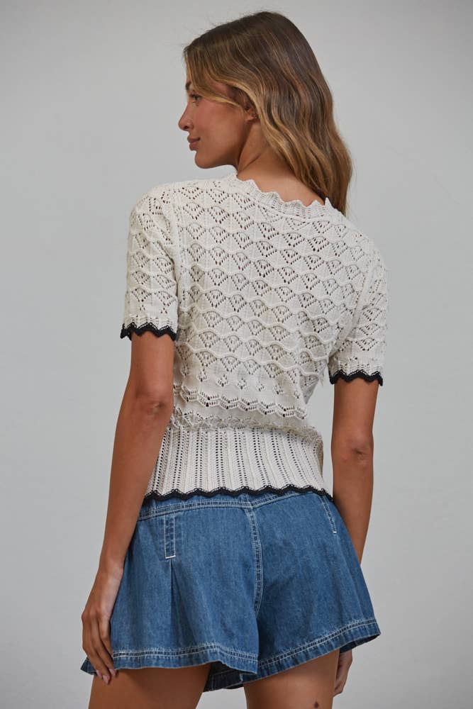 A Contrast Crochet Cardi