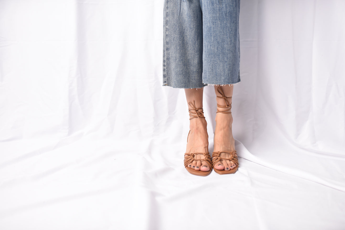 Celia - Knotted Lace Up Heel