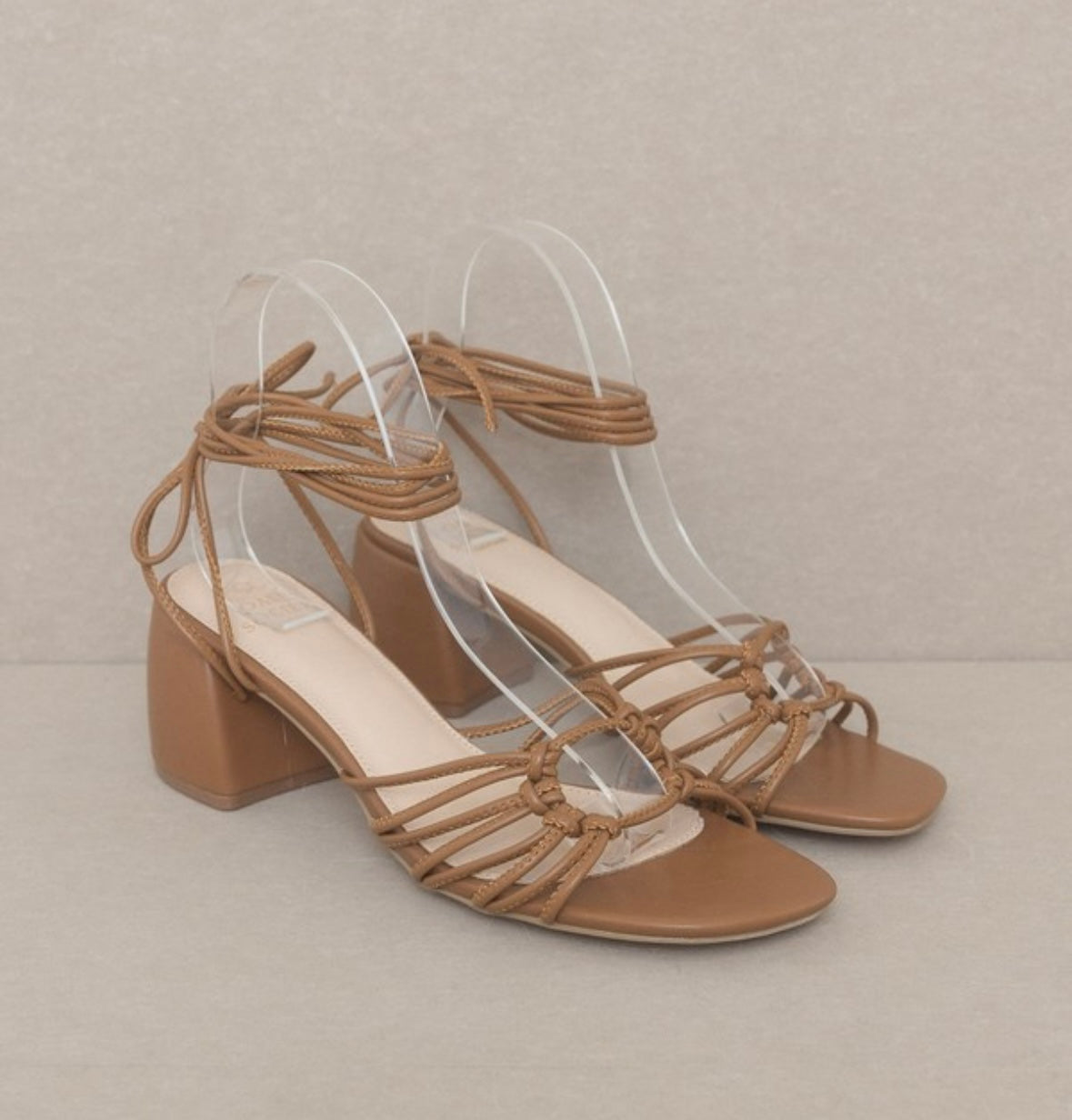 Celia - Knotted Lace Up Heel