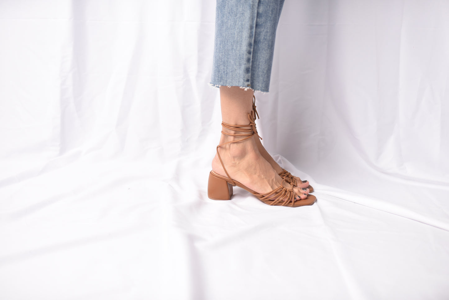 Celia - Knotted Lace Up Heel