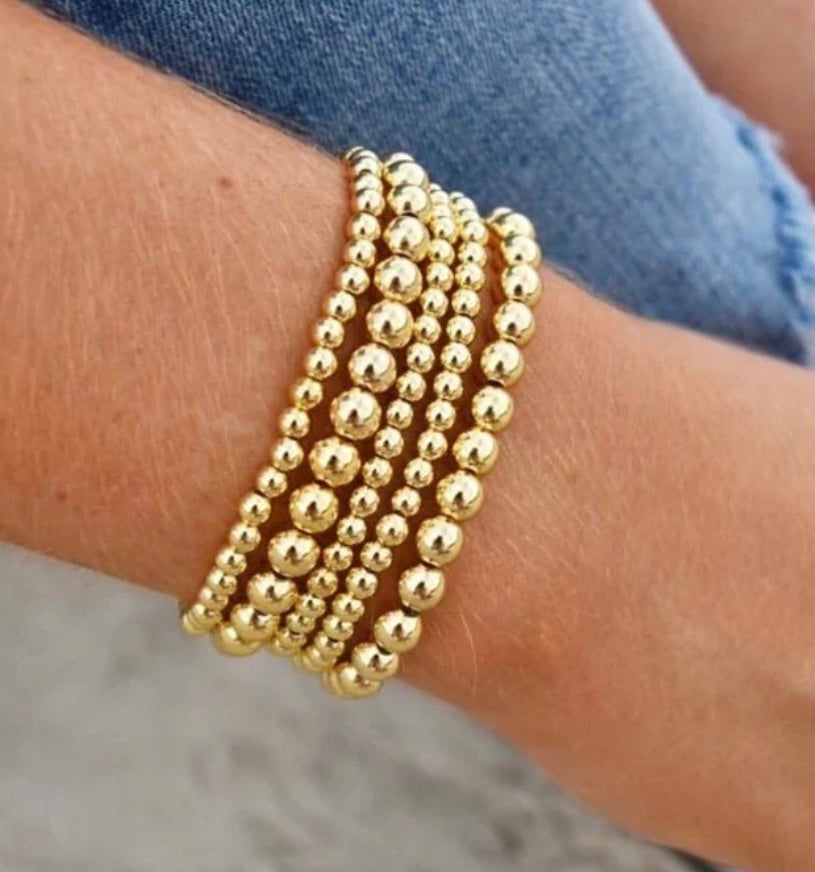 14K Gold Beaded Bracelet (1, not full stack)