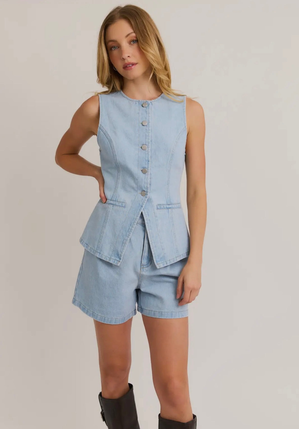 Denim Vest/Shorts SET LOL L