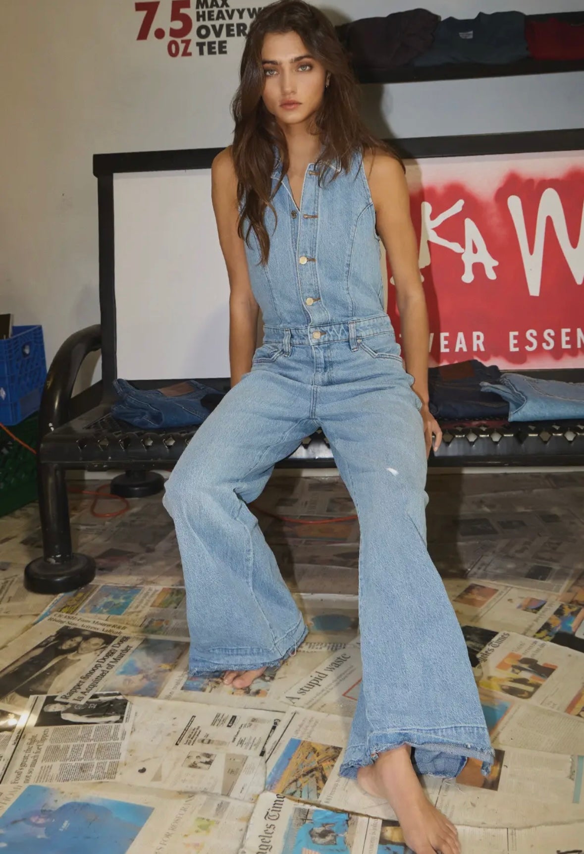 A Denim Jumpsuit