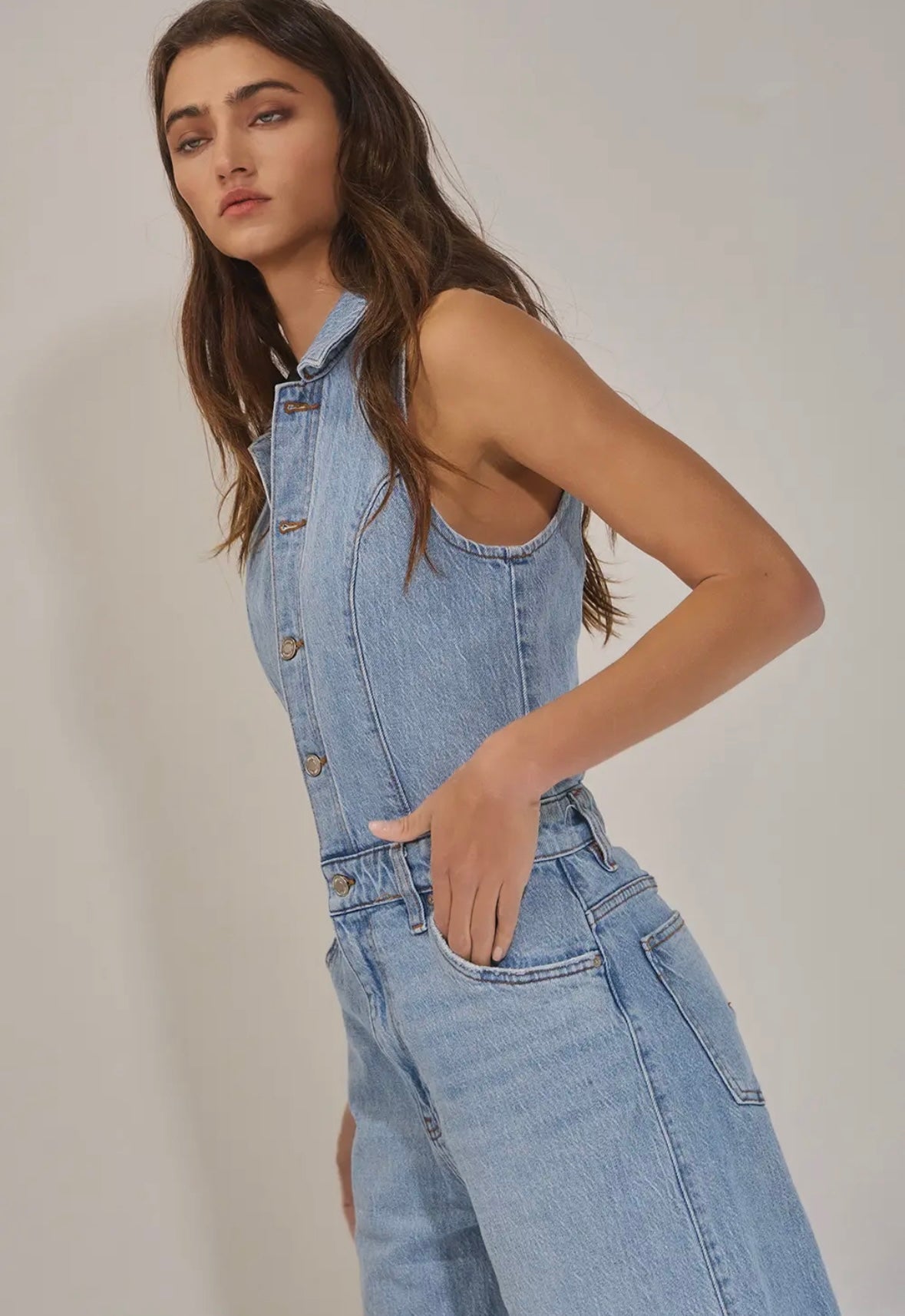 A Denim Jumpsuit