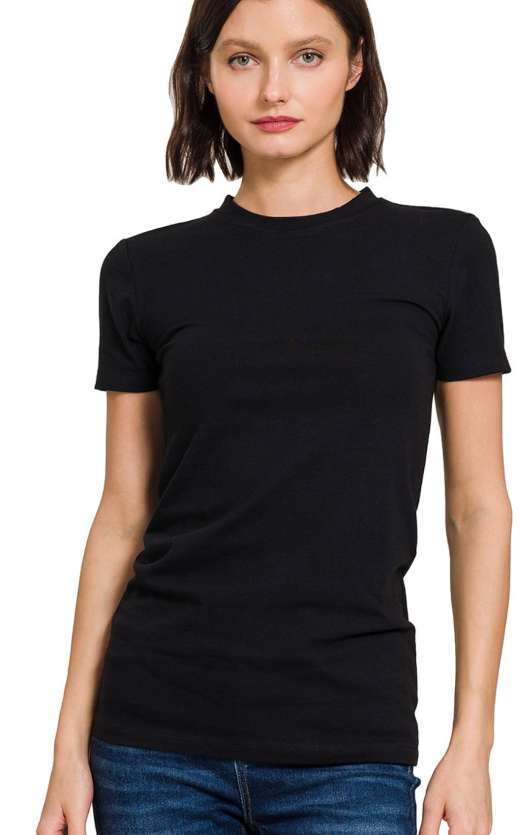 A Crew Neck Fitted White Tee