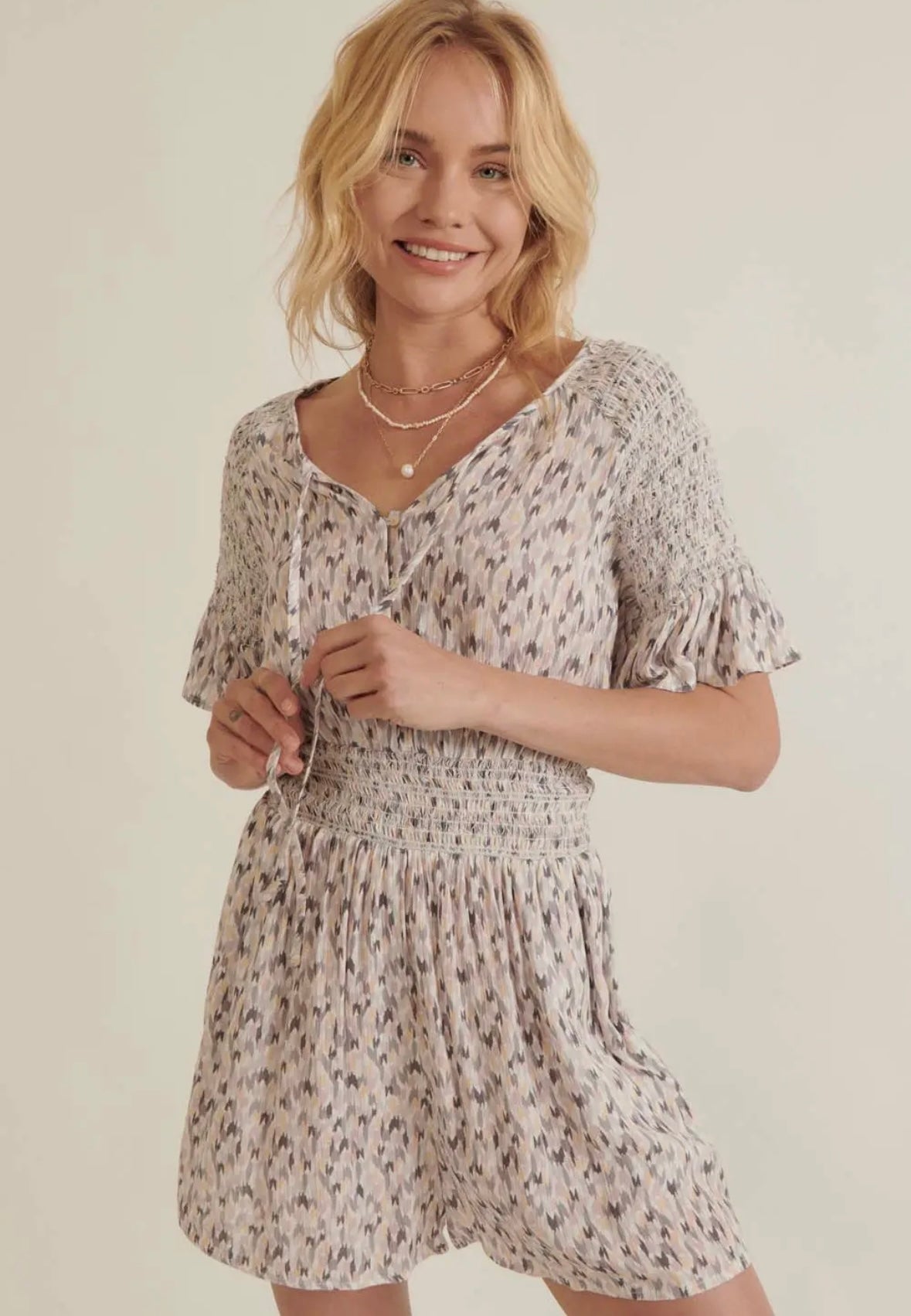 Printed Silky Romper