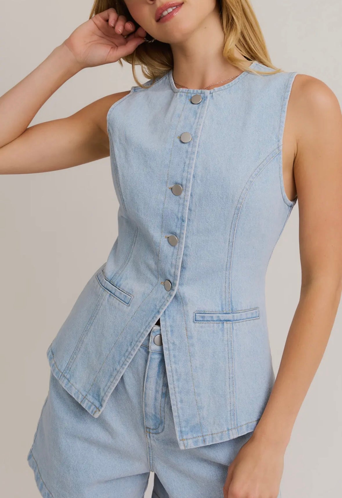 Denim Vest/Shorts SET LOL L