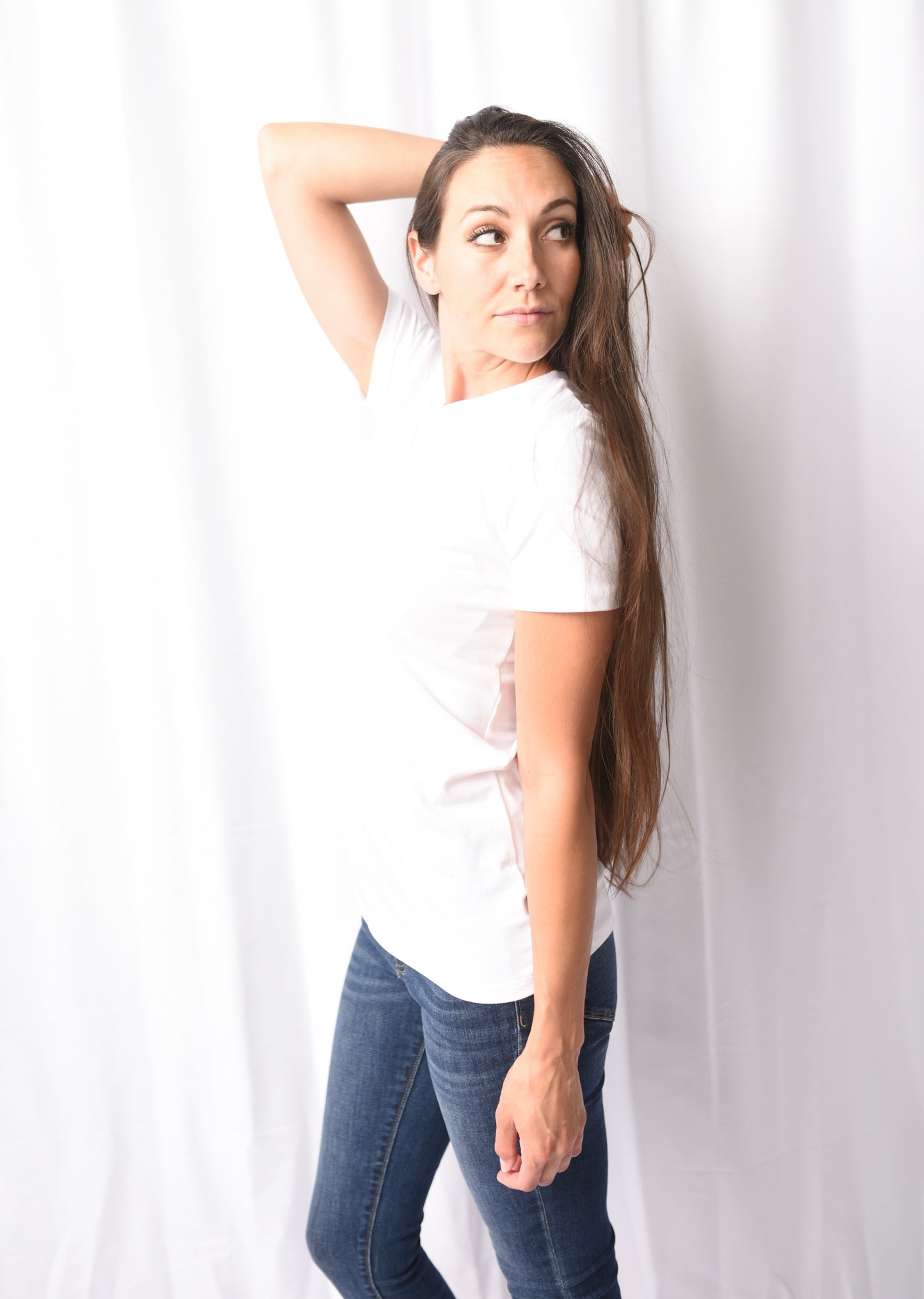 A Crew Neck Fitted White Tee