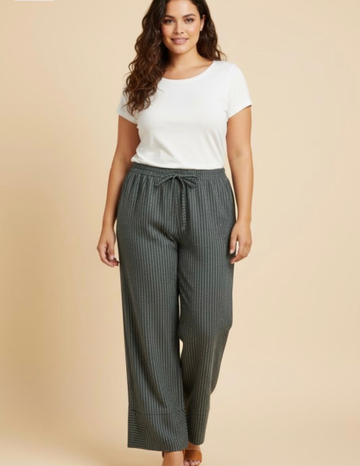 Contrast Hem Curvy Pant