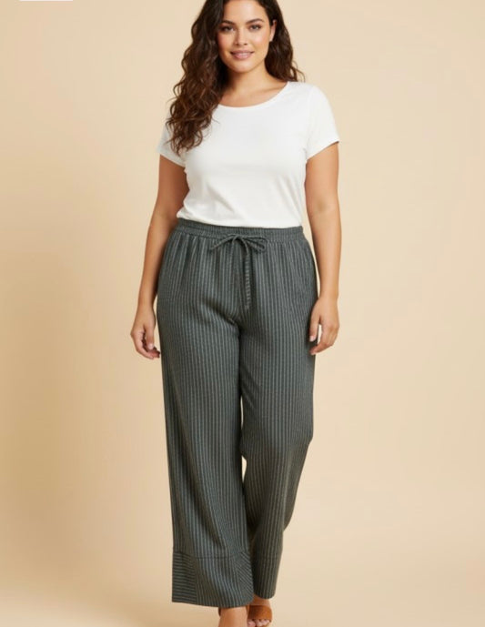 A Contrast Hem Curvy Pant