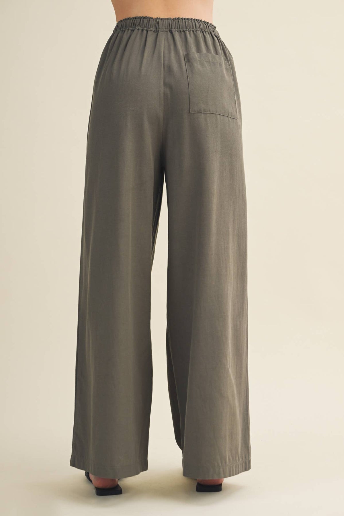 A Drawstring Wide-Leg Trousers (SET)