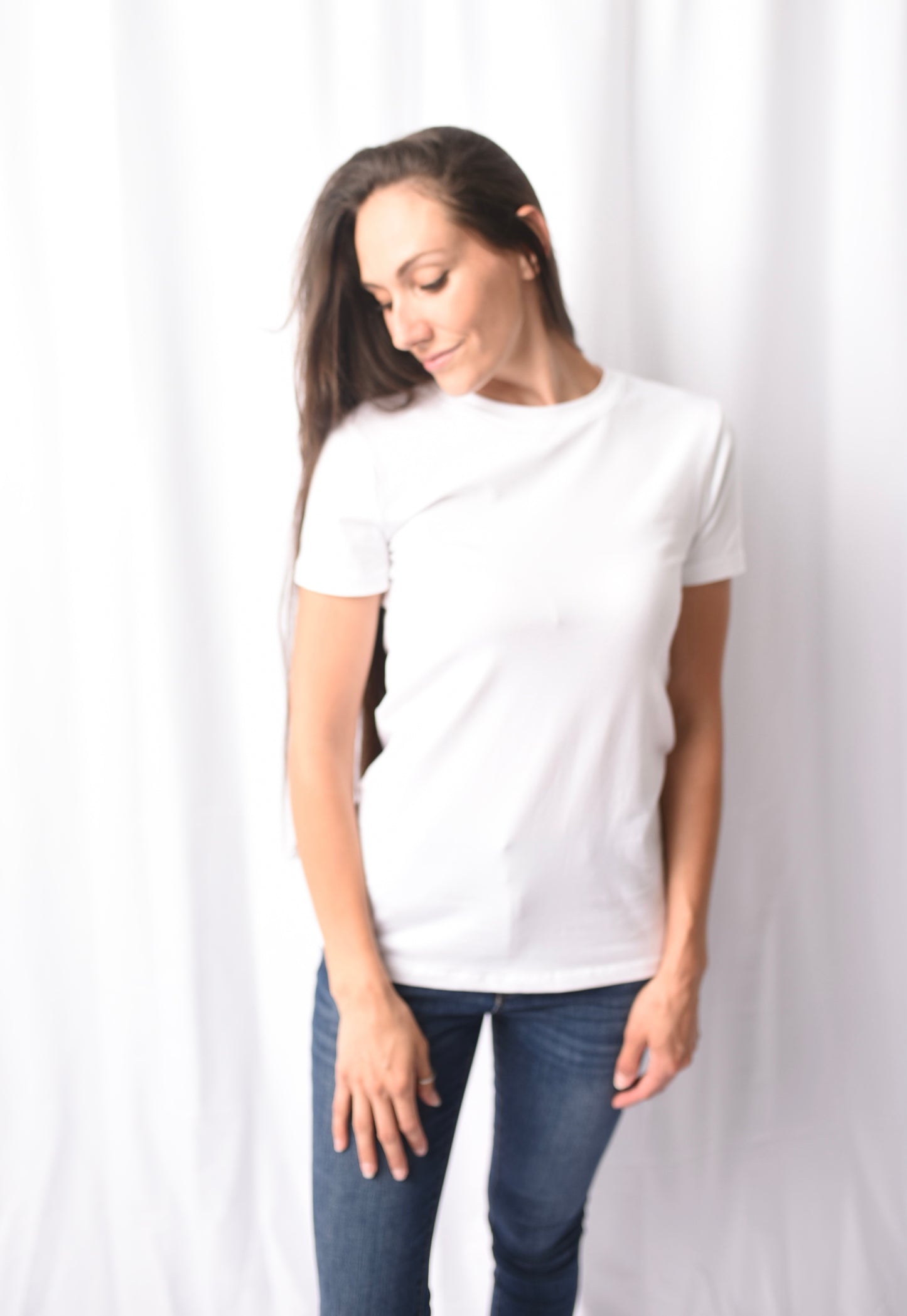A Crew Neck Fitted White Tee