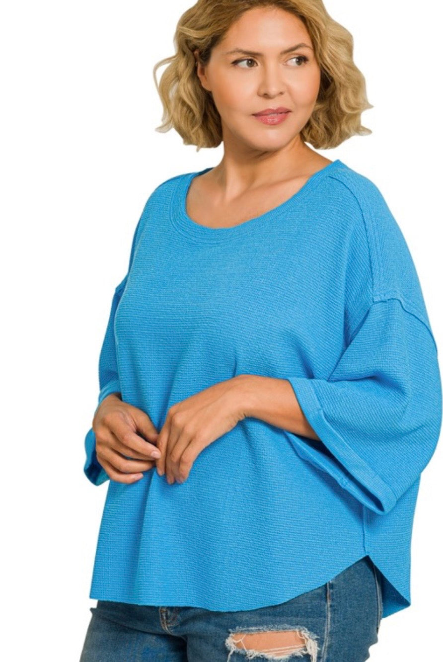 A Curvy Sky Blouse