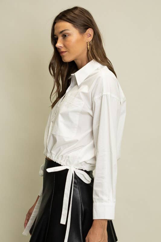 A Cropped Drawstring Shirt