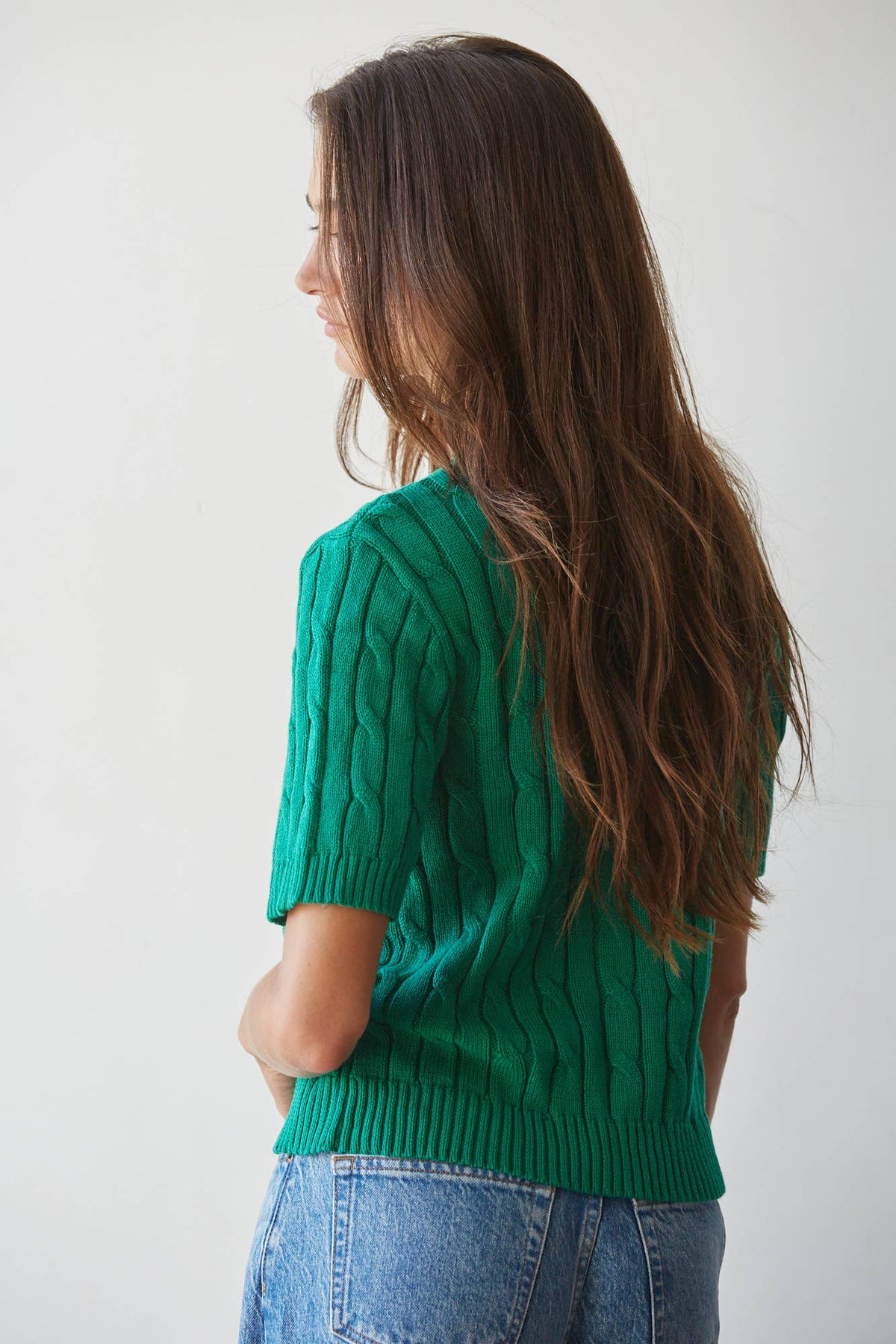 A Basic Cable Knit Button Down Cardi