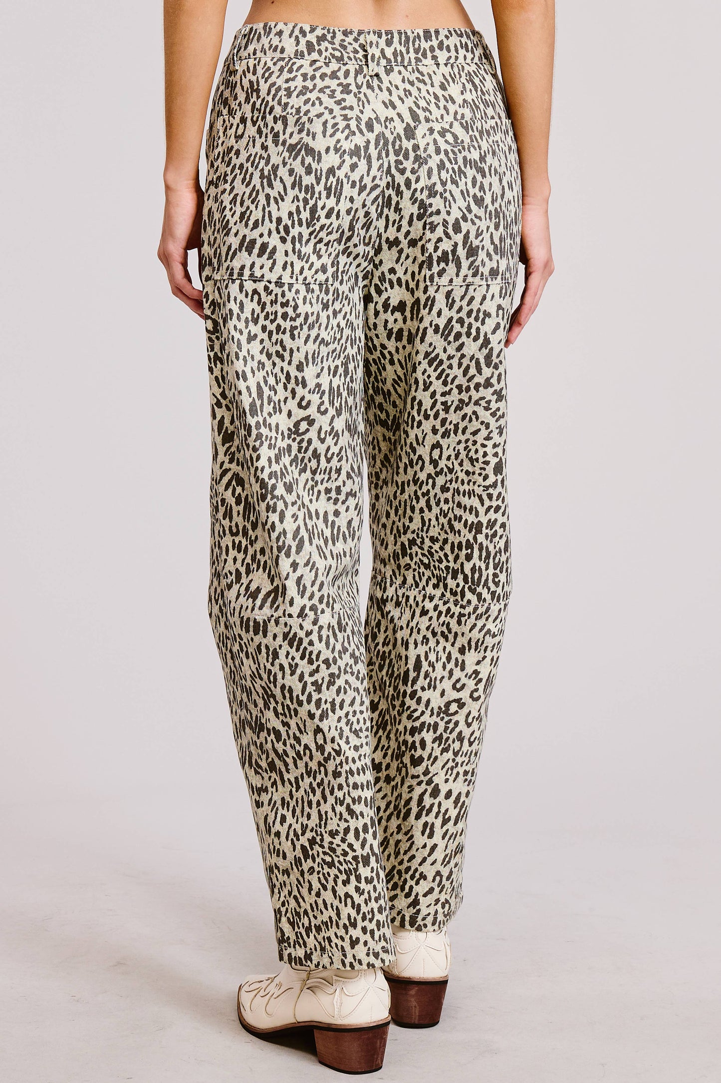 Leopard Print Barrel Jean
