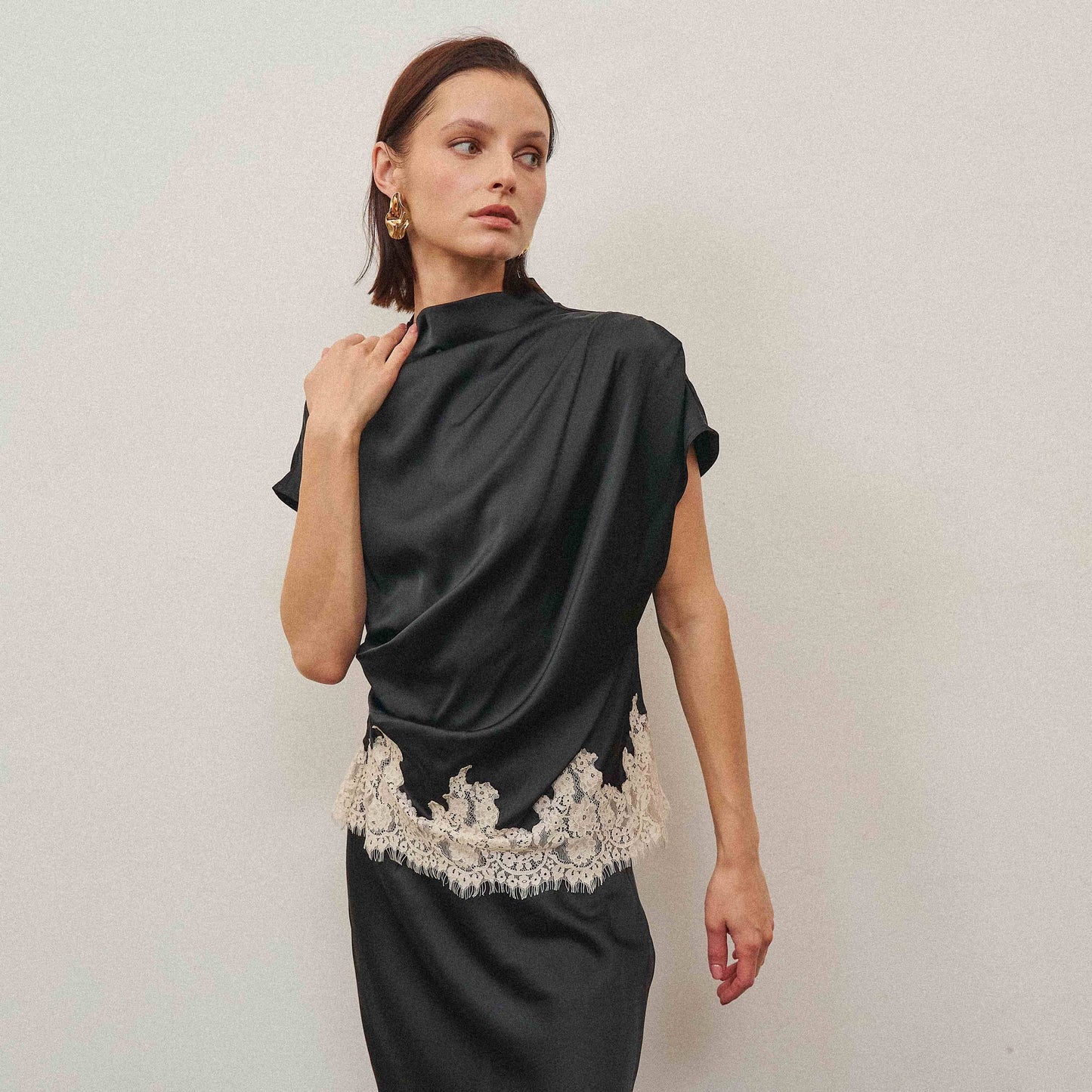 A Lace and Satin Blouse