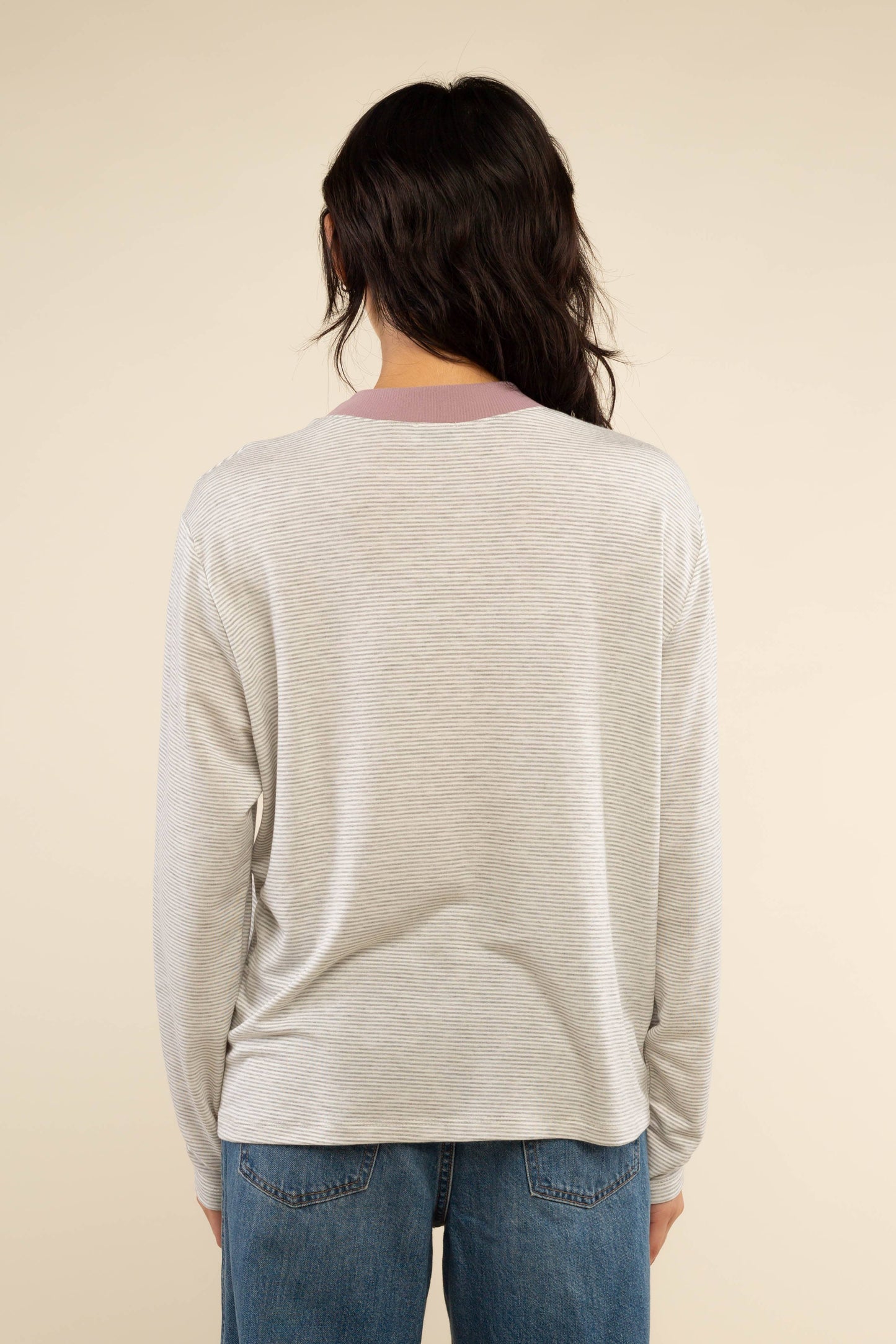 Curvy Stripe Long Sleeve Tee