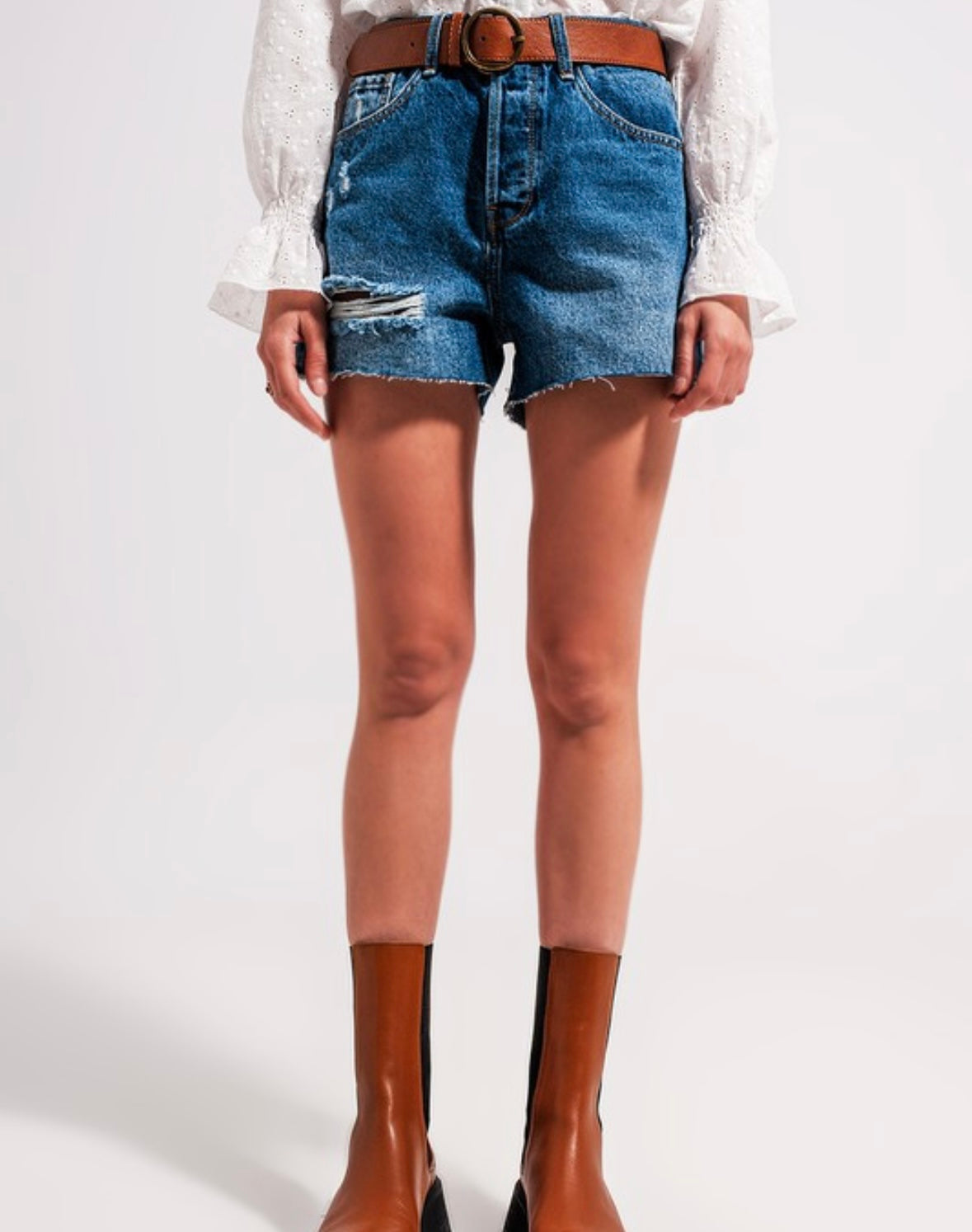 Frayed Denim Short