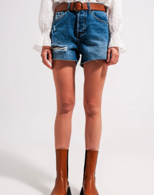 Frayed Denim Short