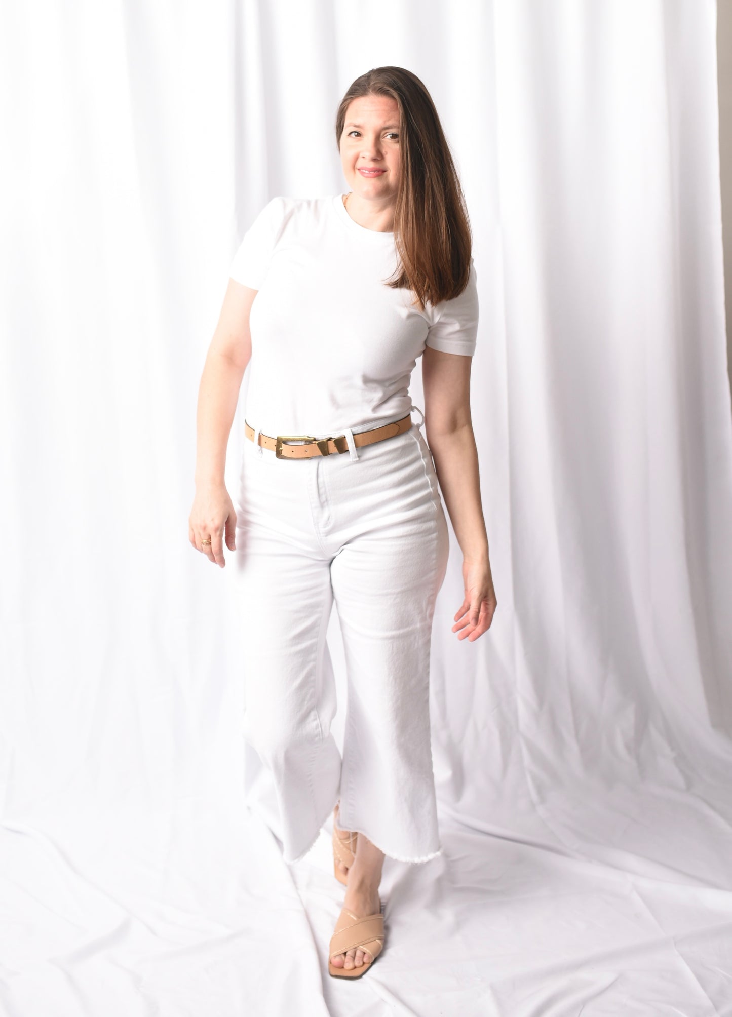 A Crew Neck Fitted White Tee