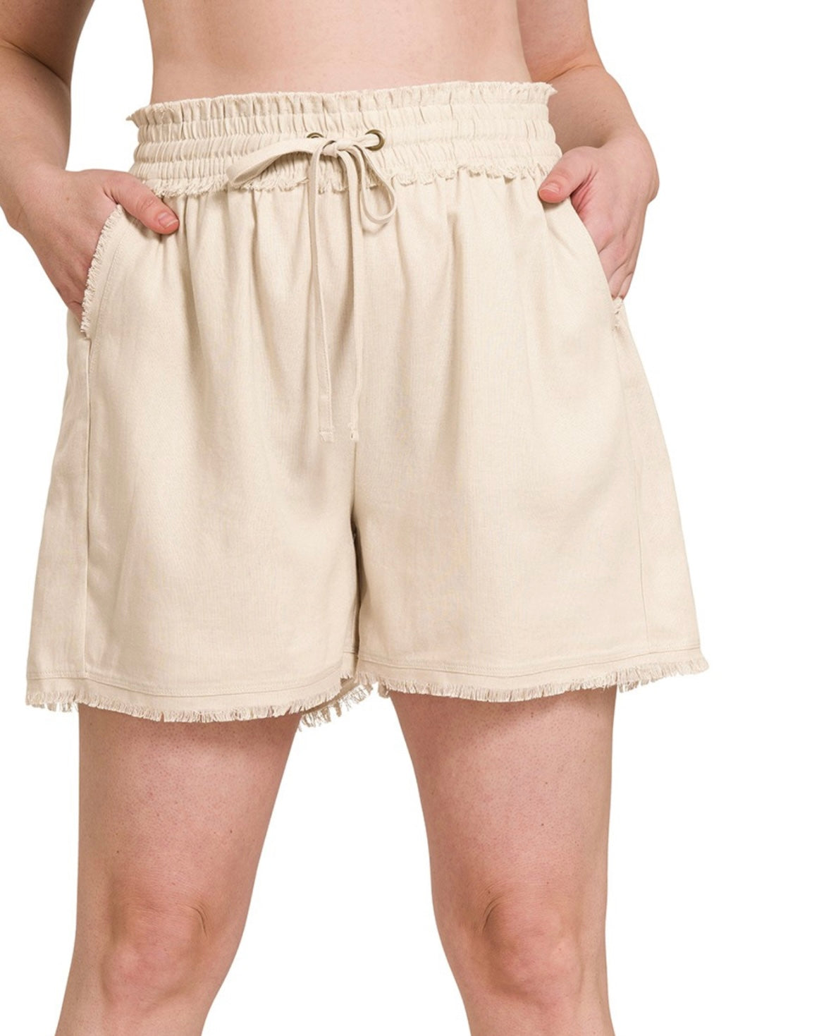 Cowper Linen Drawstring Curvy Shorts