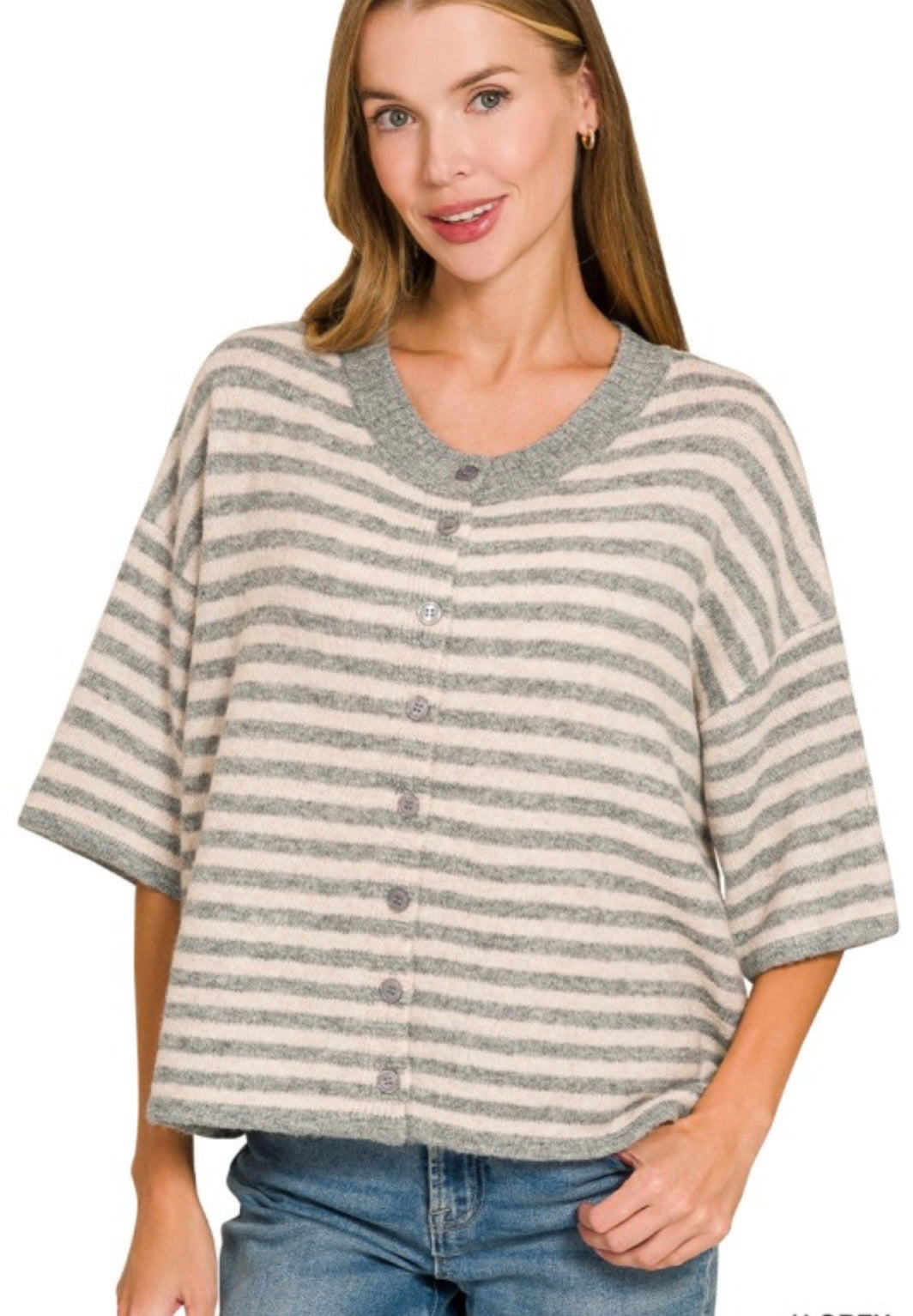 A Curvy Striped Cardi