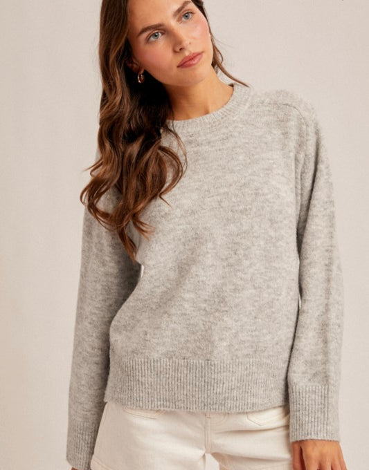 A Grey Crewneck Sweater (CURVY) LOL M