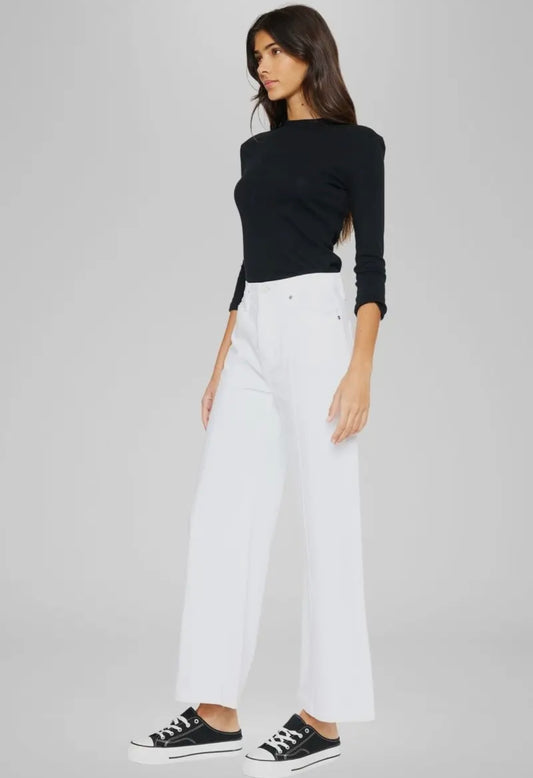 White Wide Leg Denim LOL Sz 25