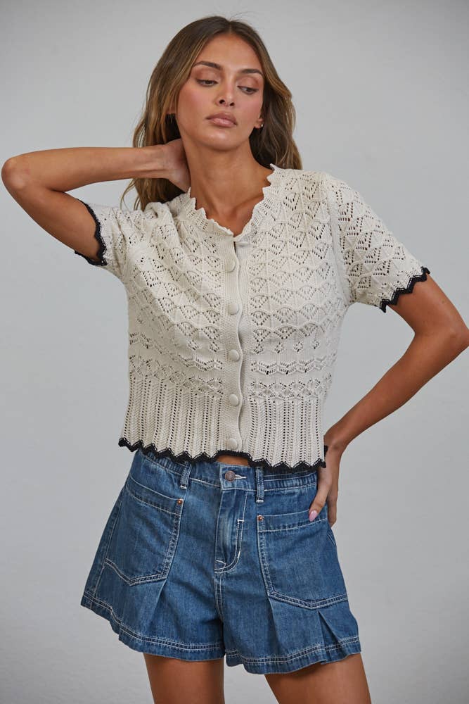 A Contrast Crochet Cardi