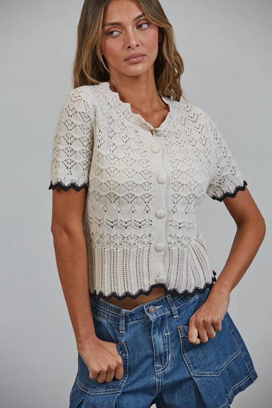 A Contrast Crochet Cardi