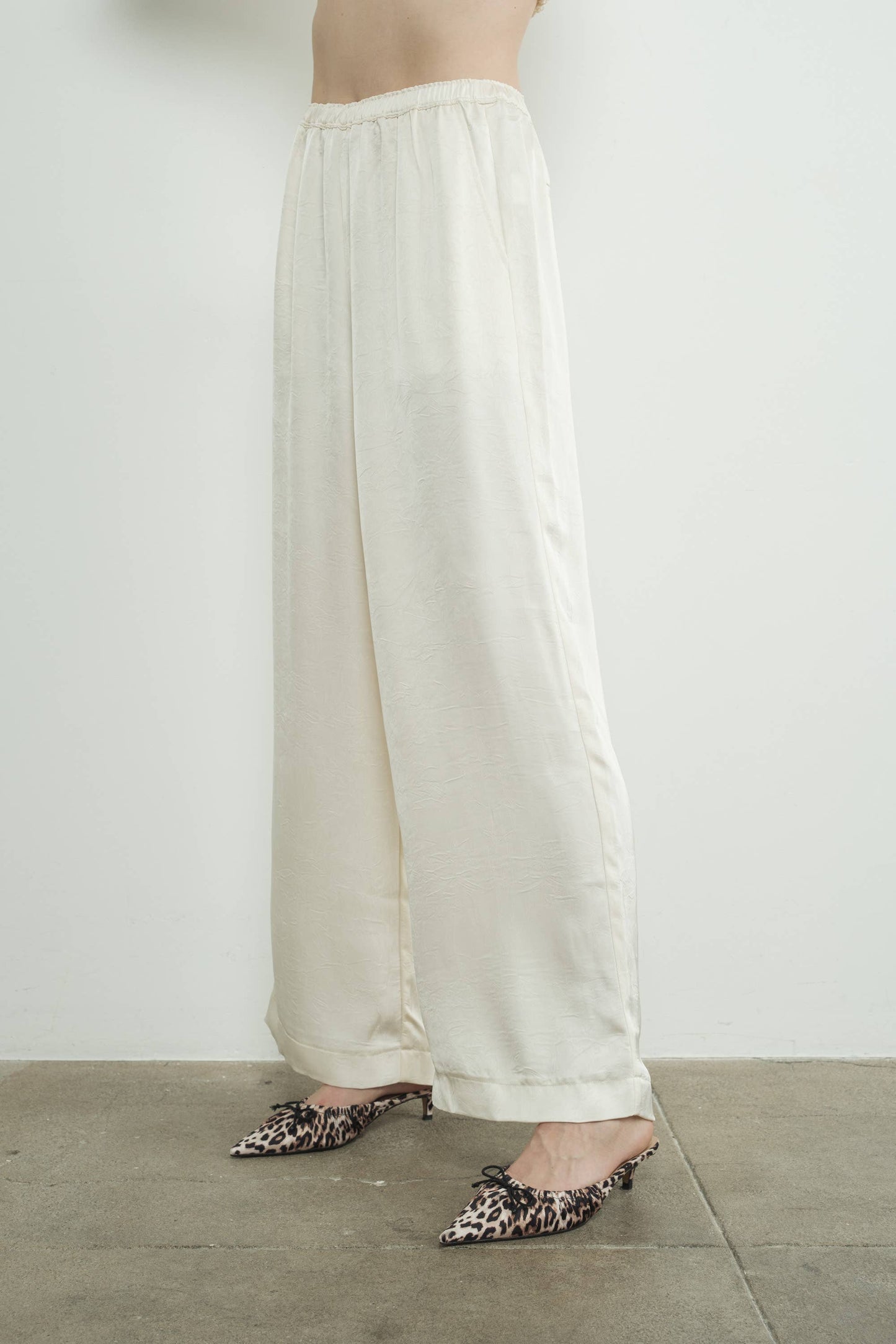 An Ivory Satin Trouser