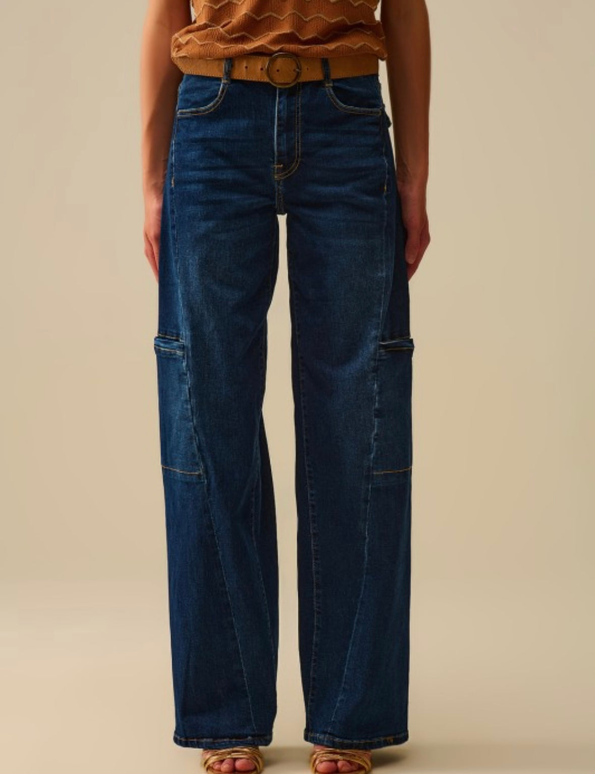 Wide-leg Cargo Denim